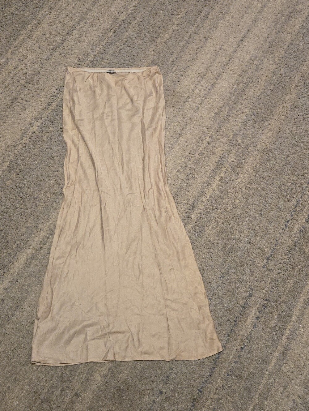 RUMORED Champagne Satin Silk Feel Maxi Skirt Size M Viscose Rayon Fluid Slip Boh